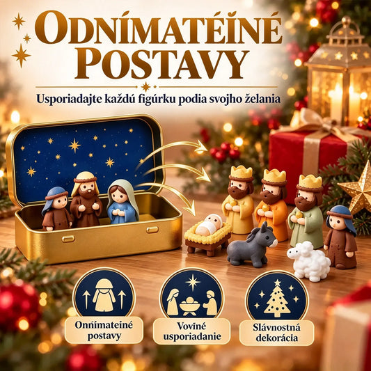 ✨ Špeciálna ponuka: Kúp 1, získaj 1 zadarmo (sada 2 kusov)! Miniatúrny betlehem v kovovej krabičke!