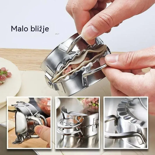 🥟Rezalnik (8,5 cm) + kalup za cmoke (8,5 cm)✨ Domači cmoki popolne oblike v nekaj minutah!✨ Nerjavno jeklo, primerno za stik z živili