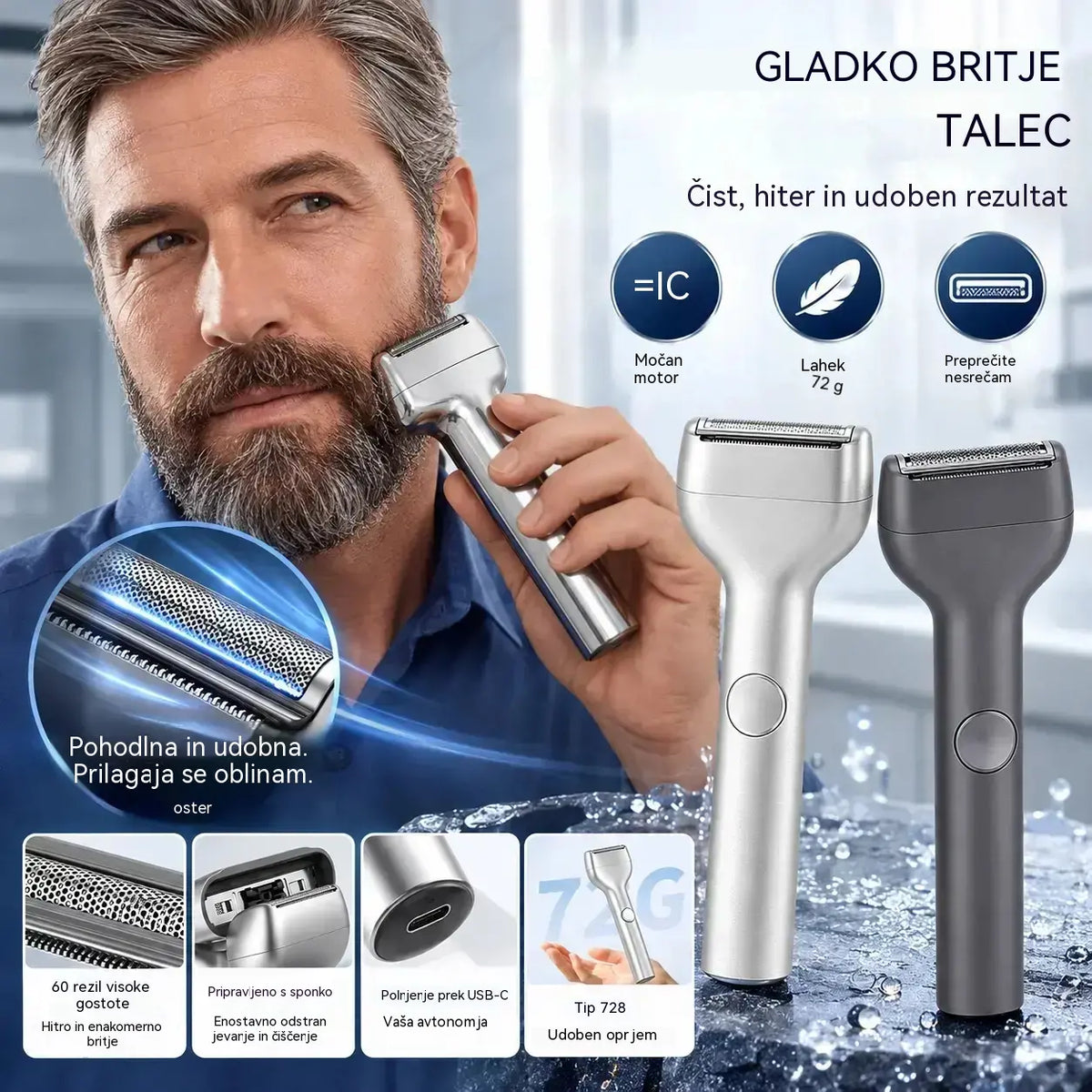 🎁 Novo – ponudba s polovično ceno 💥⚡ Poslovite se od razdraženosti kože pri britju! 🧔 Zmogljiv moški električni brivnik na polnjenje.