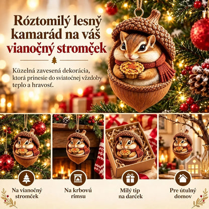 🎉【Kúpte 6 kusov a získajte 6 kusov zadarmo】🤩 🎁Nový 2D akrylový vianočný dizajn so zvieratami v tvare šišky