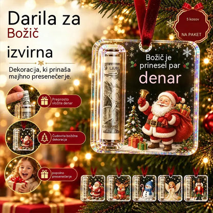 🎄 Božični okrasek za denar ✨ Božični okrasek za drevo, ki lahko skrije bankovce – ustvarjalno in presenetljivo praznično darilo.