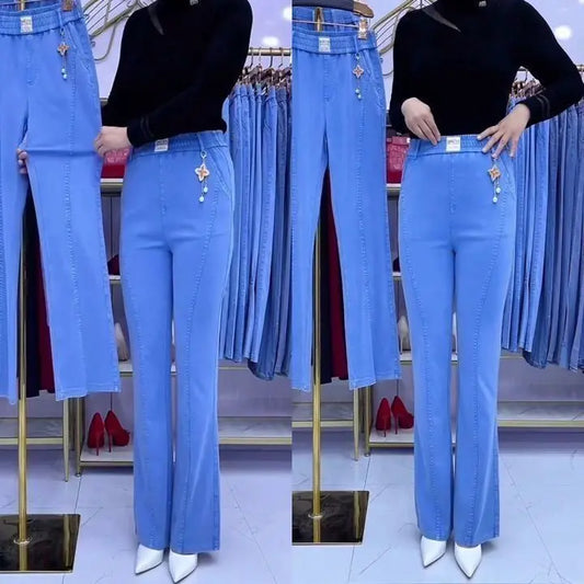 🏆👖【S-4XL】Dámske strečové džínsy s vysokým pásom