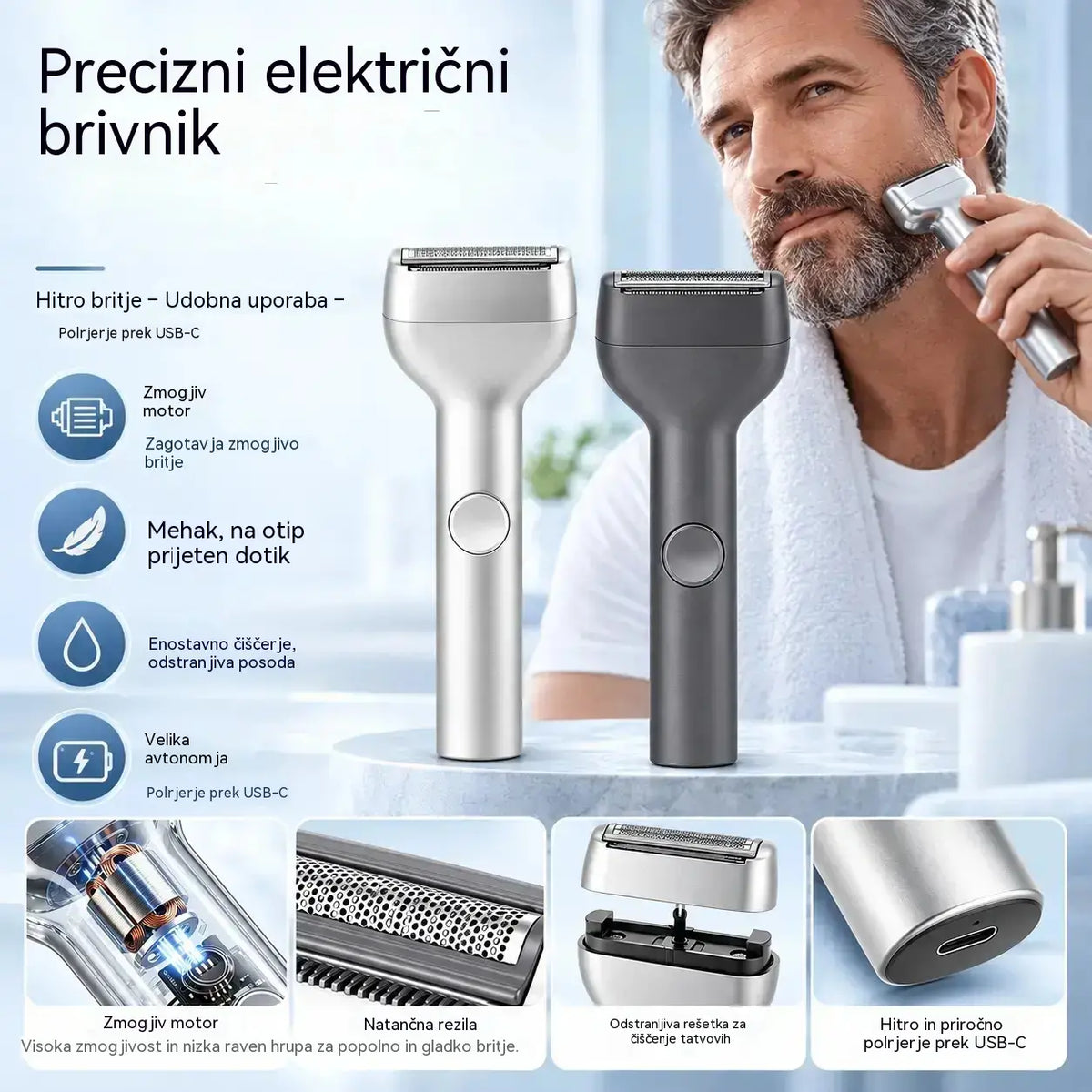 🎁 Novo – ponudba s polovično ceno 💥⚡ Poslovite se od razdraženosti kože pri britju! 🧔 Zmogljiv moški električni brivnik na polnjenje.