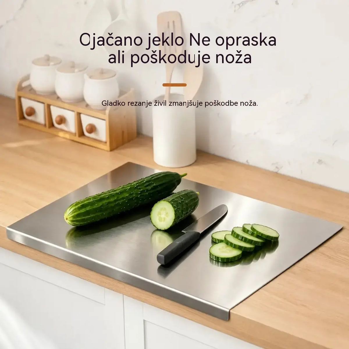 🔪【Izjemno debela】Deska za rezanje iz nerjavnega jekla z zavihanim robom – izjemno debela in večnamenska, idealna za profesionalne in domače kuhinje✨