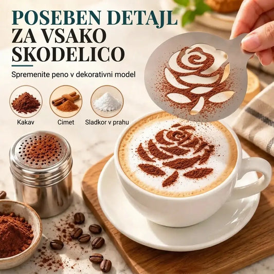 ☕ Šablona iz nerjavnega jekla za latte art