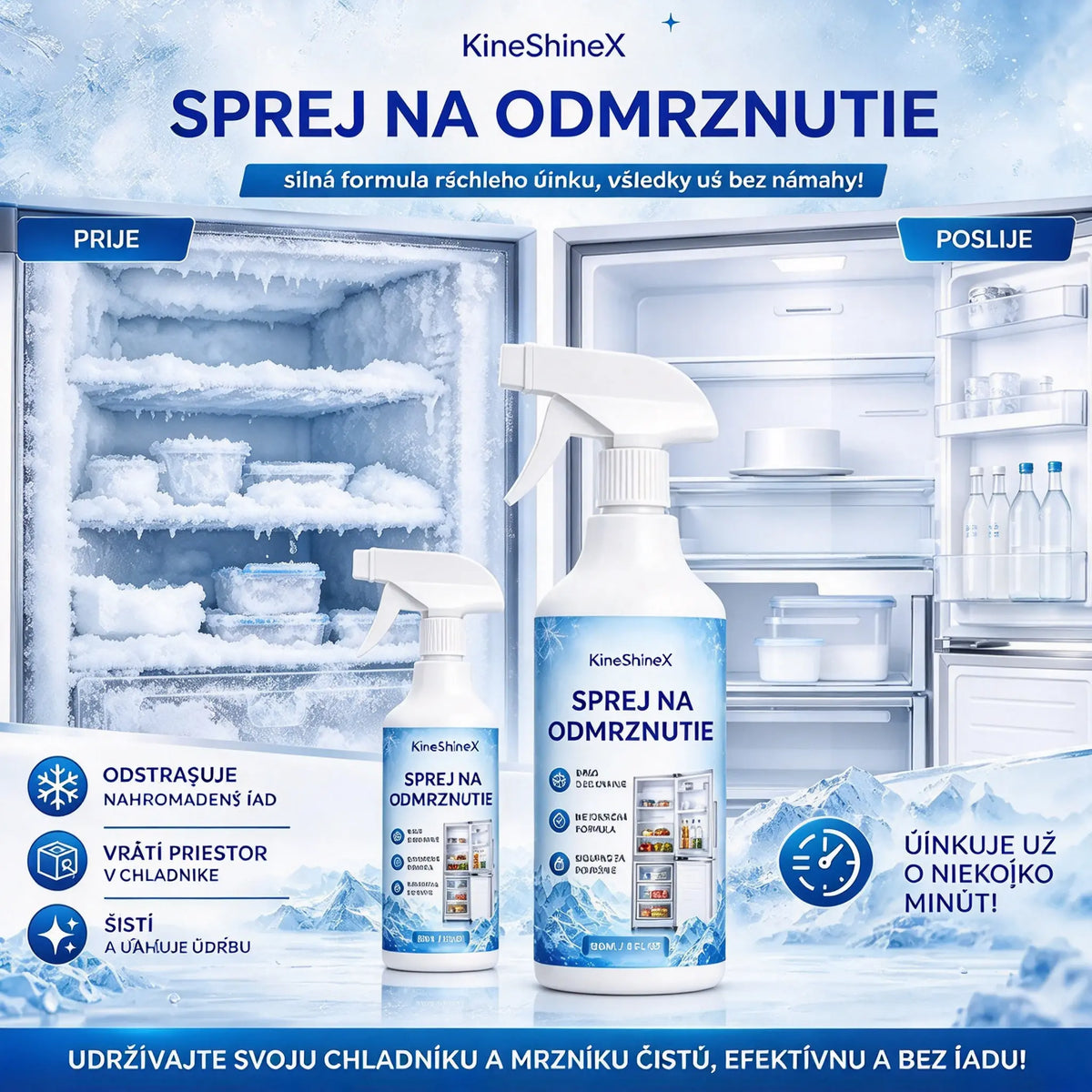 🔥【Kúpte jeden, druhý dostanete zadarmo】❄️ Zcela nový odmrazovací sprej pre rok 2026. 🧡 Rýchlo odstráni ľad z mrazničky