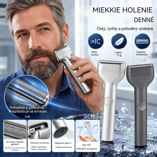 🎁 Novinka – ponuka za polovičnú cenu 💥⚡ Rozlúčte sa s podráždením po holení! 🧔 Výkonný dobíjateľný elektrický holiaci strojček pre mužov.