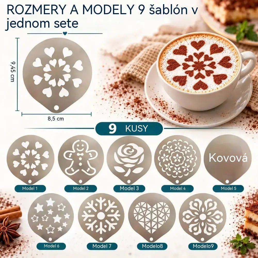 ☕ Nerezová oceľová forma na kávové latte art